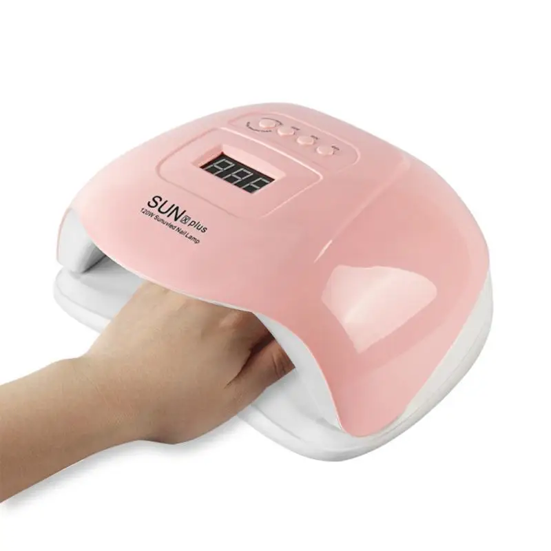 120 вт профессиональная лампа для ногтей светодиодный UV светильник таймер клеевая
