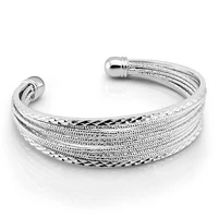 2021 fashion 925 sterling silver multilayer wide bracelets for women shiny elegant female bracelet bangles trendy jewelry