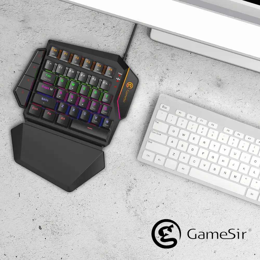 Механическая игровая клавиатура GameSir GK100 проводная мини для одной руки с