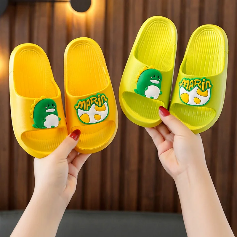 

Cute Baby Dinosaur Children Slippers Soft Sole Non-Slip Comfort Home Indoor Shoes Boys Girls Light Bathroom Shoes for Kid Casual
