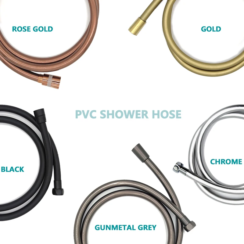 Sanitär PVC Flexible Wasser Schlauch Dusche Wc Bidet Shattaff Sprayer Silber/Schwarz/Gold/Rose Gold/Gun metall Grau 1,5 m