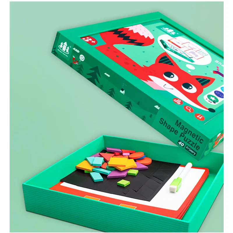 

Magnetic 3D Puzzle Jigsaw Tangram Kids Montessori Learning Educational Toys Drawing Board Games Gifts For Children Brain Tease