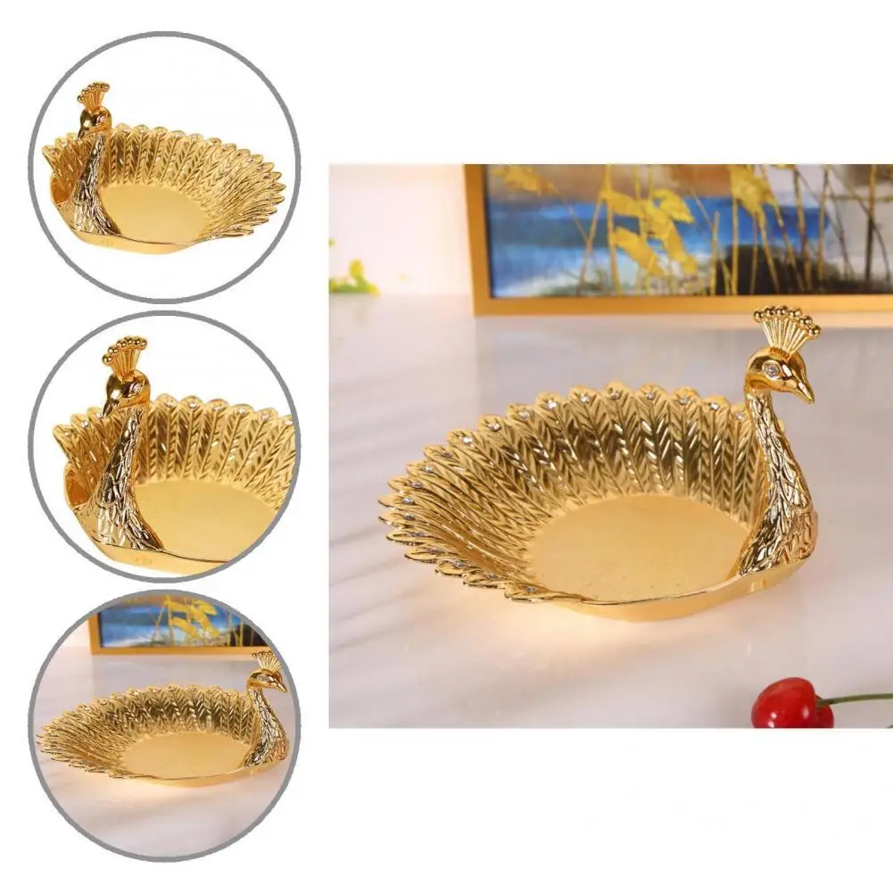 

Snack Container Peacock Shape Delicate Anti-rust 4 Inch Vanity Food Storage Fruit Tray