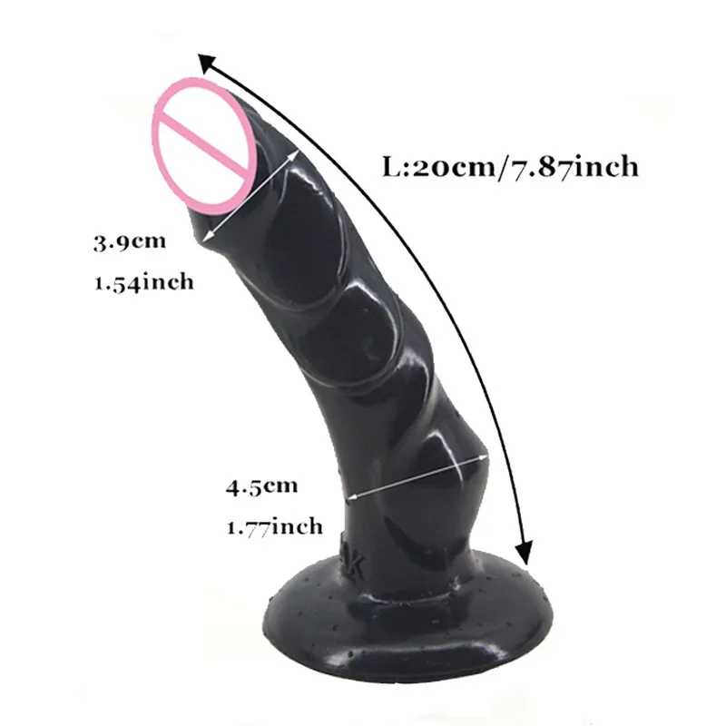 Черный Экзотический фаллоимитатор для собак с присоской Реалистичная пробка