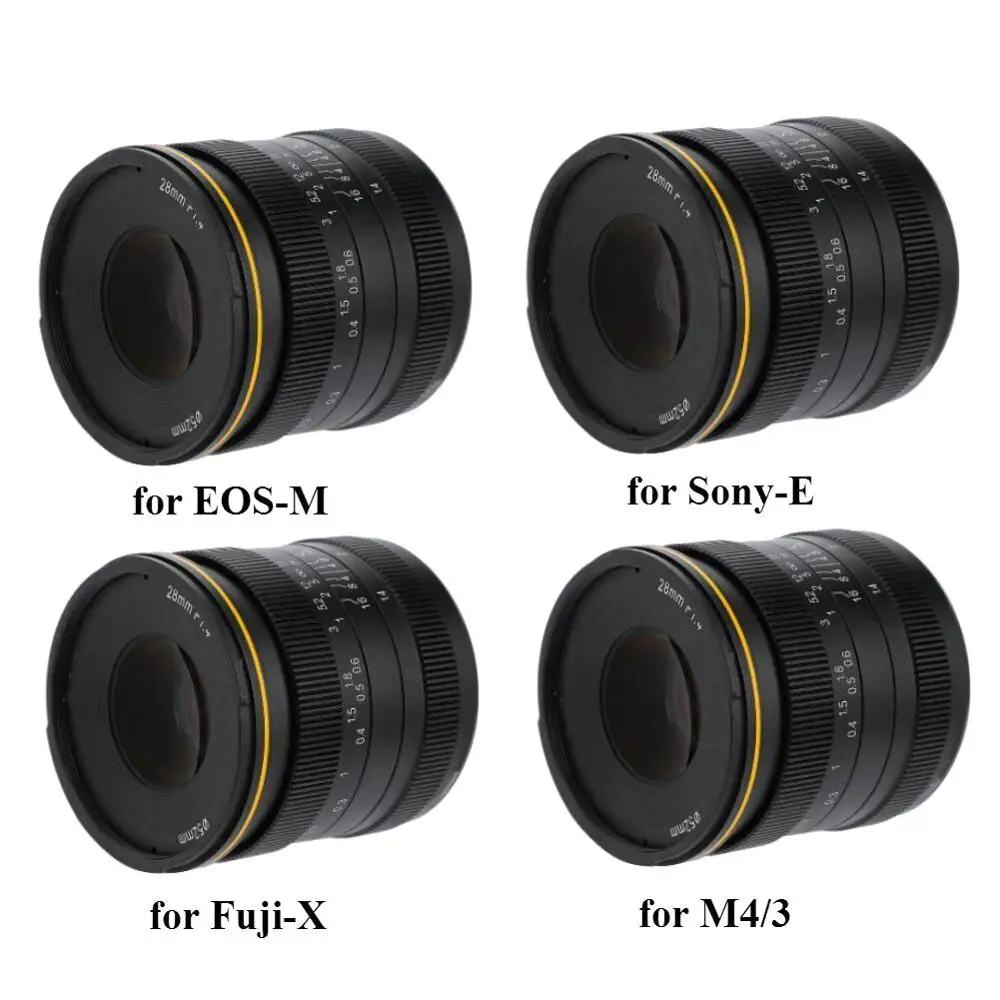 Kamlan 28 мм f1.4 Широкий формат APS-C объектив с широкой диафрагмой и ручной