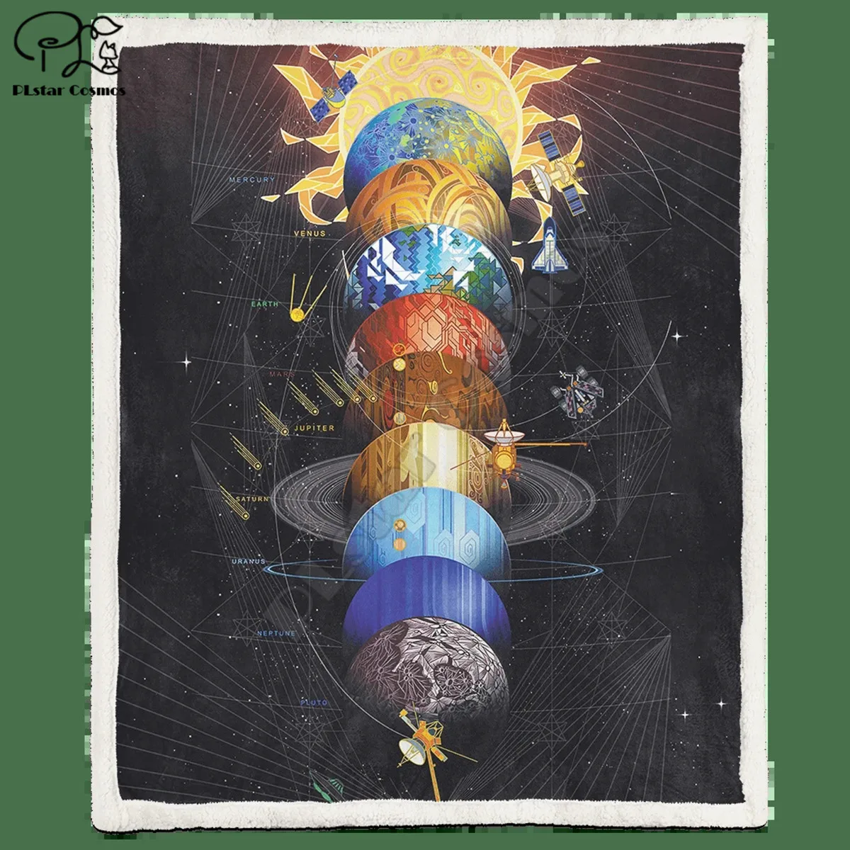 

Moon Solar system Fleece Blanket 3D full printed Wearable Blanket Adults/kids Fleece Blanket drop shippng style -2