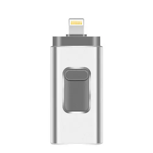 Серебристый Лучший USB флеш-накопитель для iPhone/Android смартфонов 256 ГБ флеш-накопитель 128 Гб OTG флеш-накопитель металлическая карта памяти 512 ГБ cle usb Flash 3,0 - Цвет: Серебристый