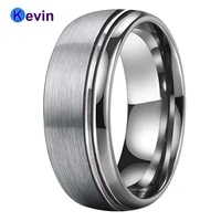 men women tungsten wedding band ring dome band with offset groove and brush finish 6mm 8mm comfort fit