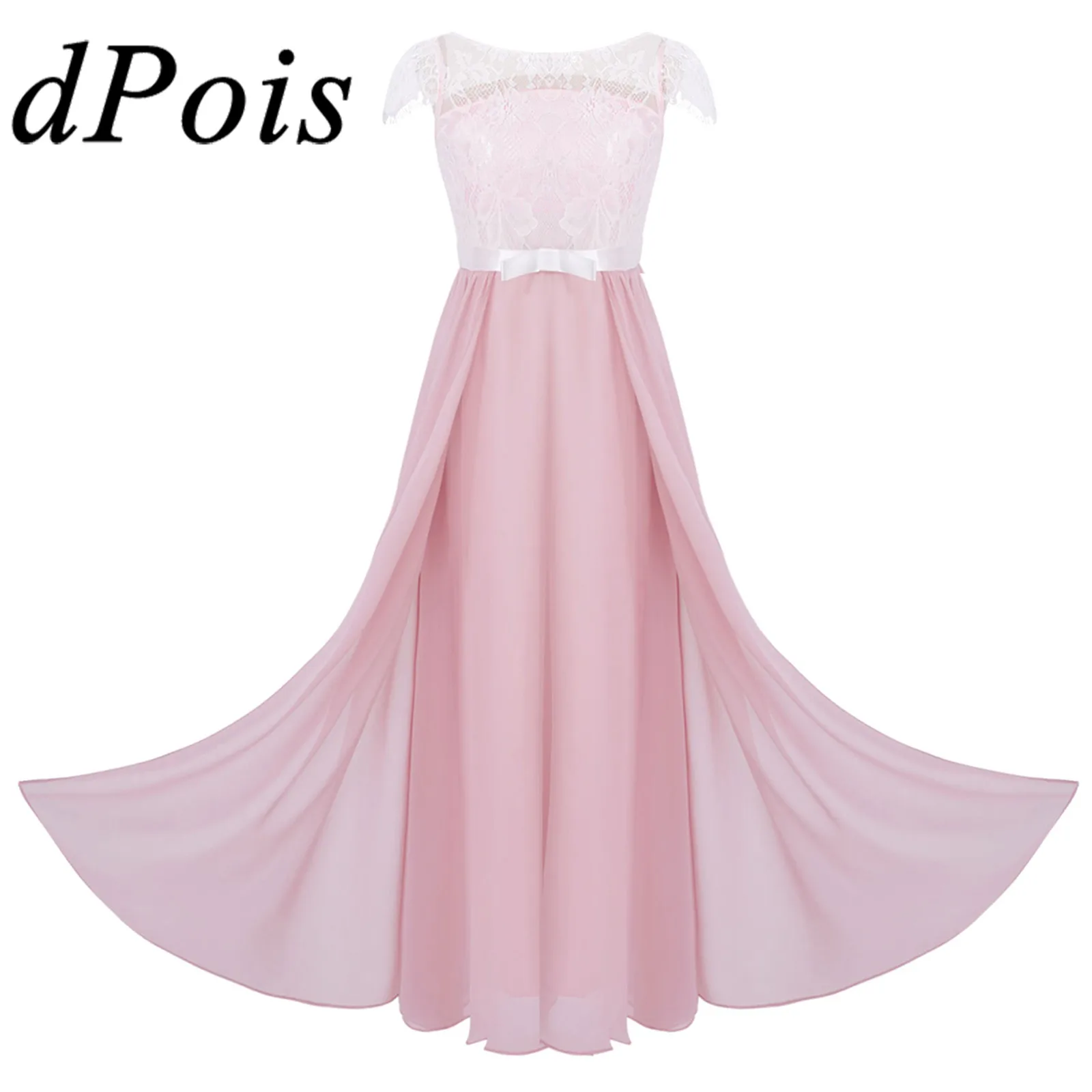 

Princess Girls Dress Kids Dresses Lace Patchwork Long Dress Elegant Pageant Dress Childrens Performance Costumes Dance Wear