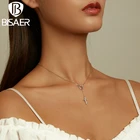 Женское Ожерелье с кулоном-крестом из серебра 925 пробы с фианитом