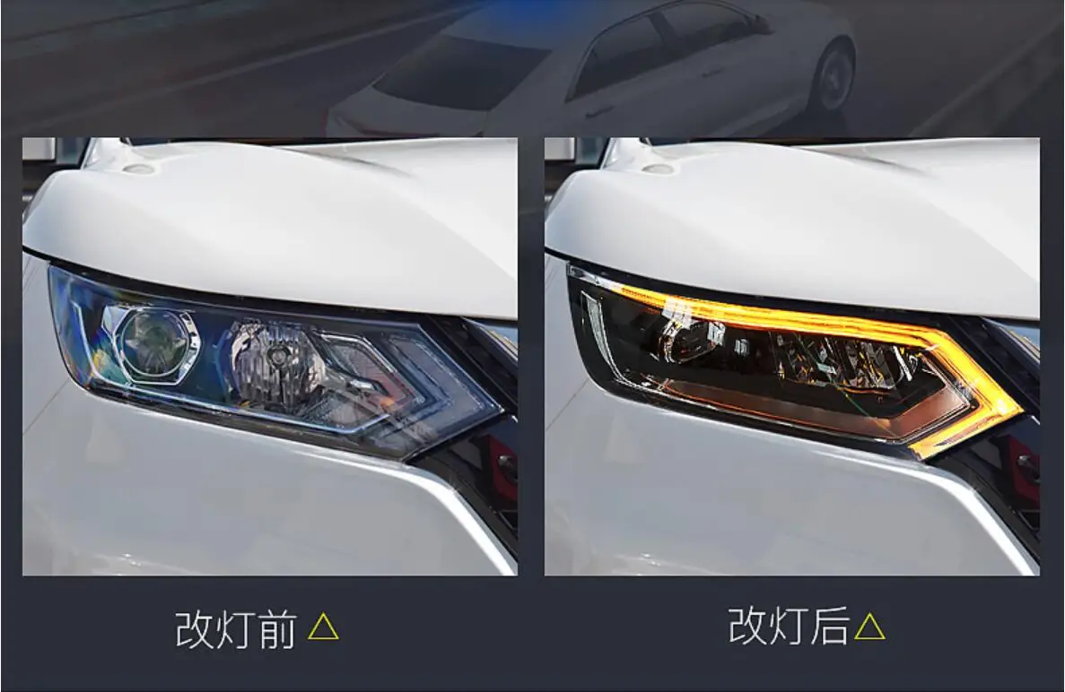 Автомобильный бампер фары Qashqai головной светильник 2019 ~ 2021y ALL IN светодиодный DRL