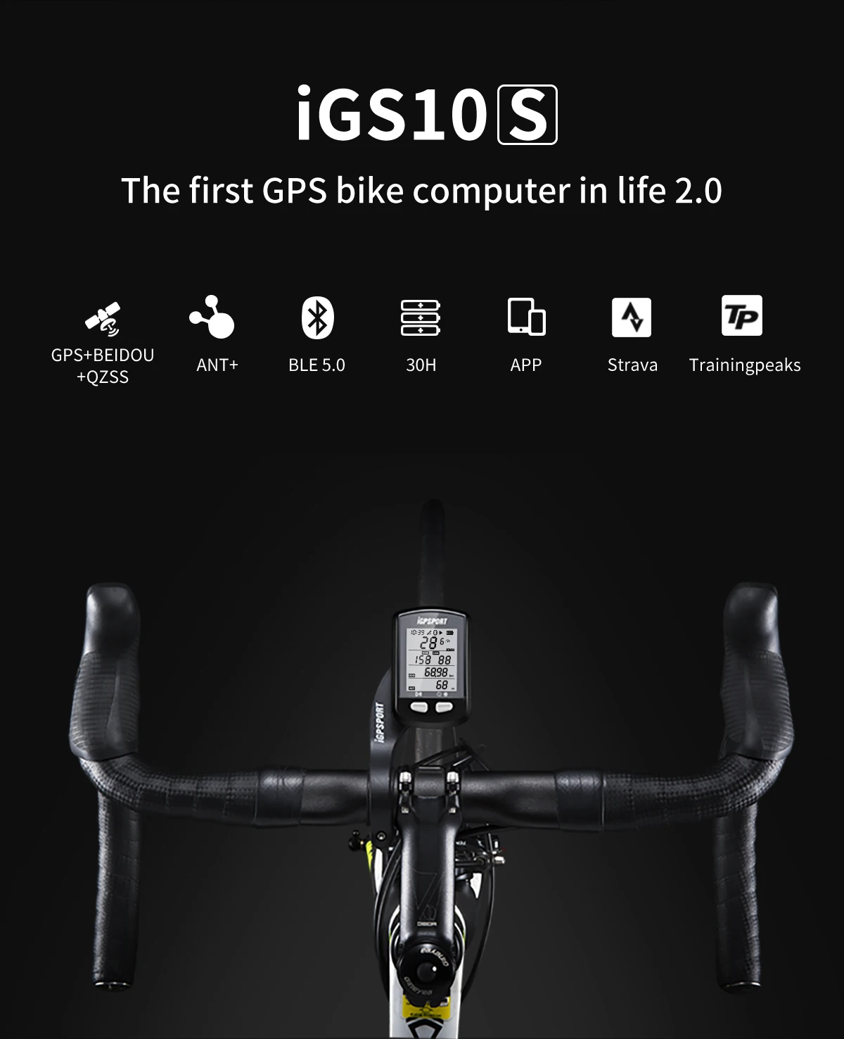 Велокомпьютер IGPSPORT секундомер велосипедный компьютер IPX6 Водонепроницаемый IGS10S