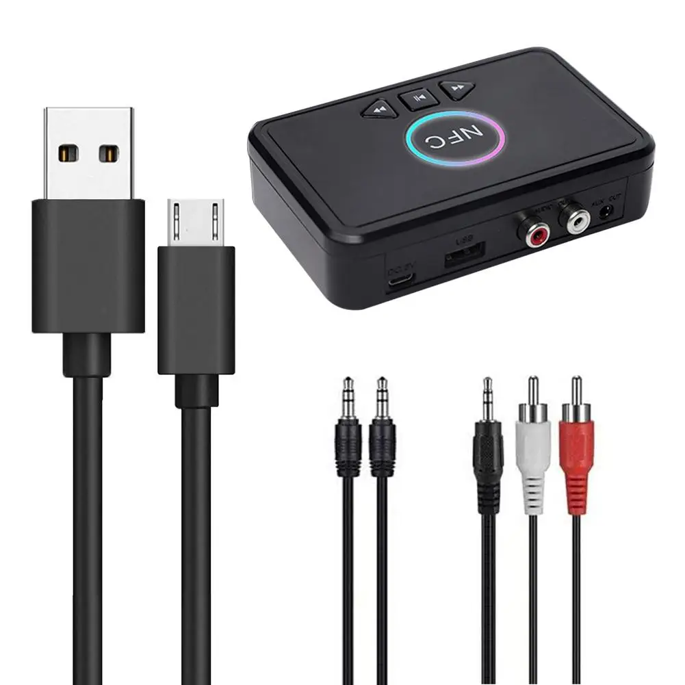 NFC5.0 Wireless Bluetooth 5.0 Receiver 2RCA + EDR 3.5mm Jack Aux USB HiFi Stereo Audio Adapter For Car Speaker PC | Электроника