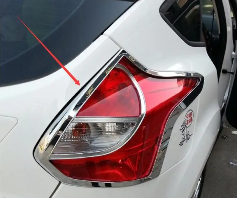 Для Focus 2012-2015 хэтчбек серебро ABS хром задний светильник лампа декоративная крышка