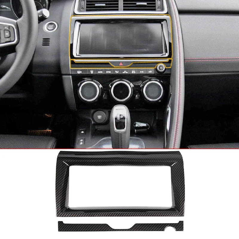 

Carbon Fiber Style ABS Car Interior Navigation Frame Trim for Jaguar E-PACE E PACE 2018 2019 Accessories and Parts