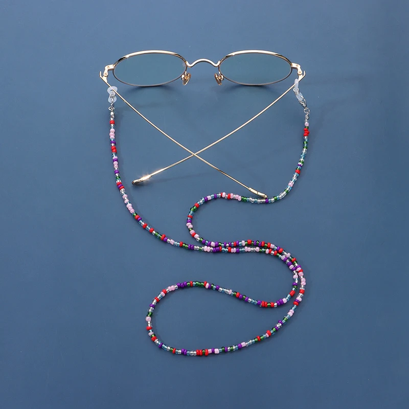 

Богемный цветной ремешок для очков цепочка для очков с бисером женский ремешок для маски на лицо противоскользящая Женская цепочка для очк...