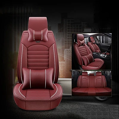 Red wine pillow ZRCGL Универсальный Flx автомобильные чехлы для сидений для Ssangyong все модели Rexton Korando Rodius ActYon kyron автостайлинг аксессуары - Название цвета: Red wine pillow