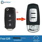 Модифицированный флип-чехол OkeyTech для автомобильного ключа для VW для Volkswagen Polo Passat B5 Tiguan Jetta Golf Seat Skoda сменный Футляр для ключей Fob