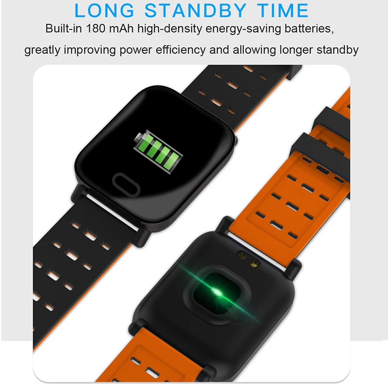 

BINSSAW Men's Smart Watches Heart Rate Monitor Wristband IP67 Waterproof Smart Wrist Watch Women Fitness Tracker Smartwatch+BOX