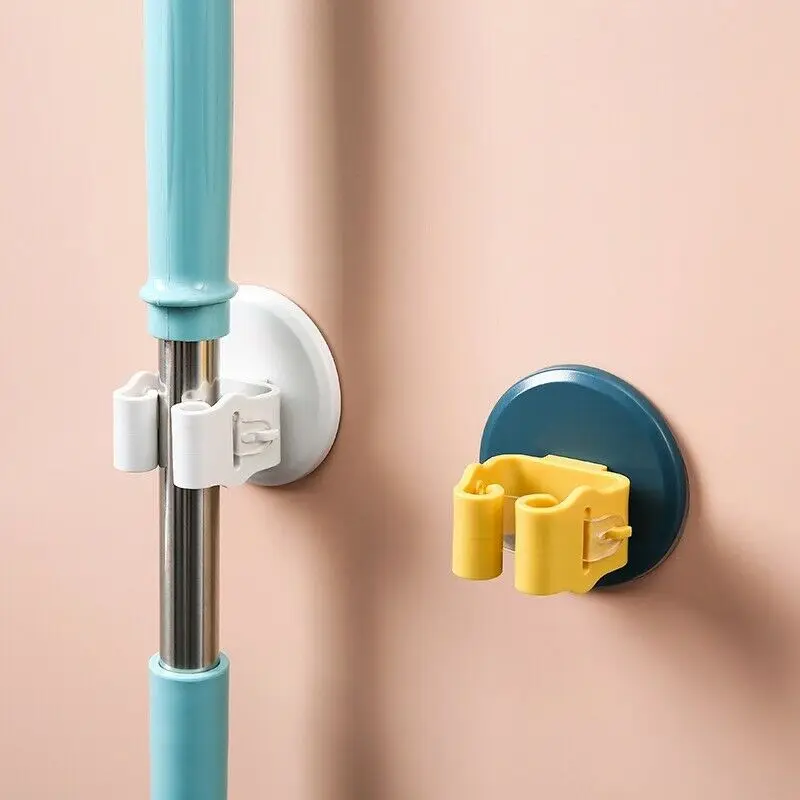 

Wall Mounted Mop Organizer Holder Brush Broom Hanger Storage Rack Kitchen Clip Seamless Mop Hook With Mounted Hanging