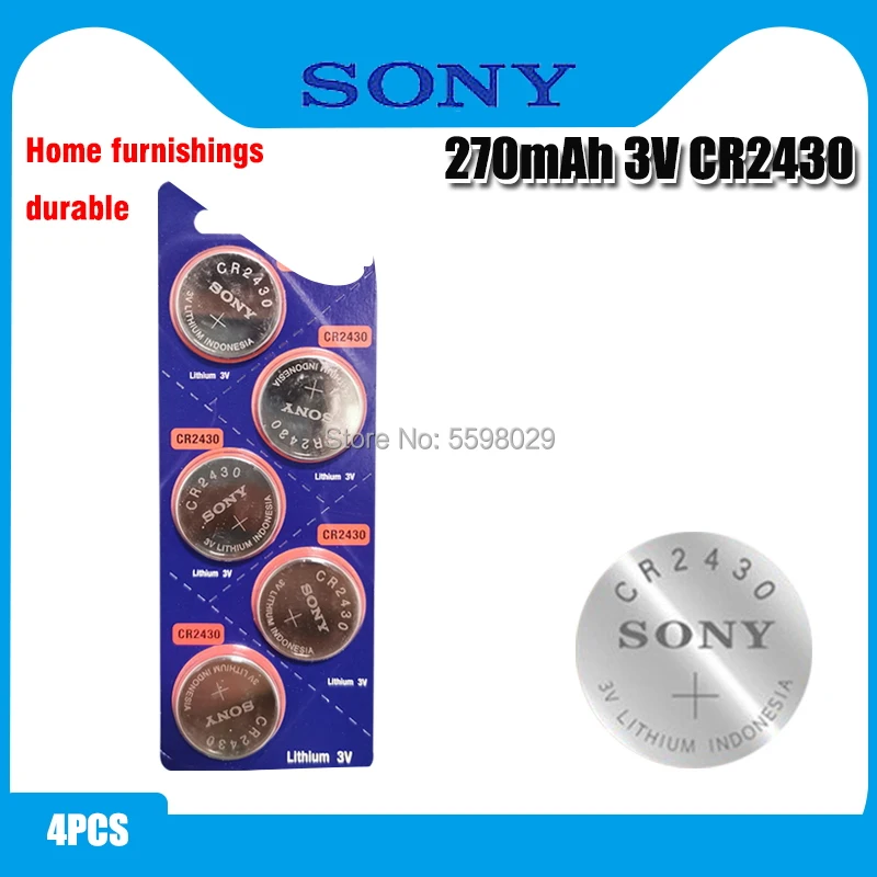 

Литиевые Батарейки для часов Sony CR2430 CR 2430, 4 шт.