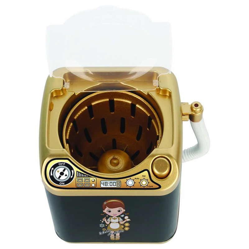 

Mini Electric Washing Machine Children Pretend Role Play Makeup Brush Cleaner Device Educational Toys