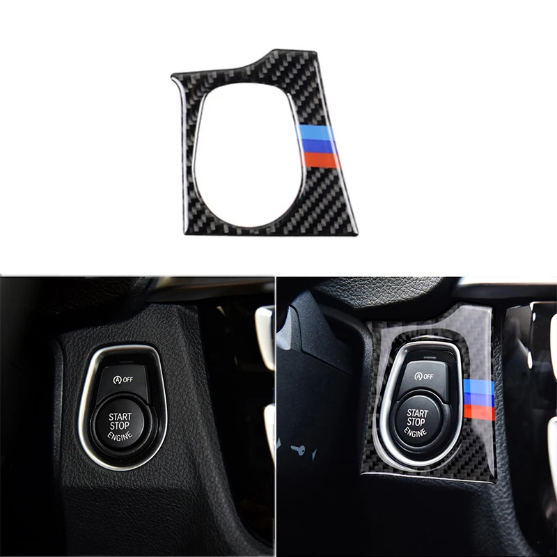 

Carbon Fiber Stickers for BMW F30 F34 3 Series GT Car Start Stop Engine Button Cover Interior Decorative Accessories