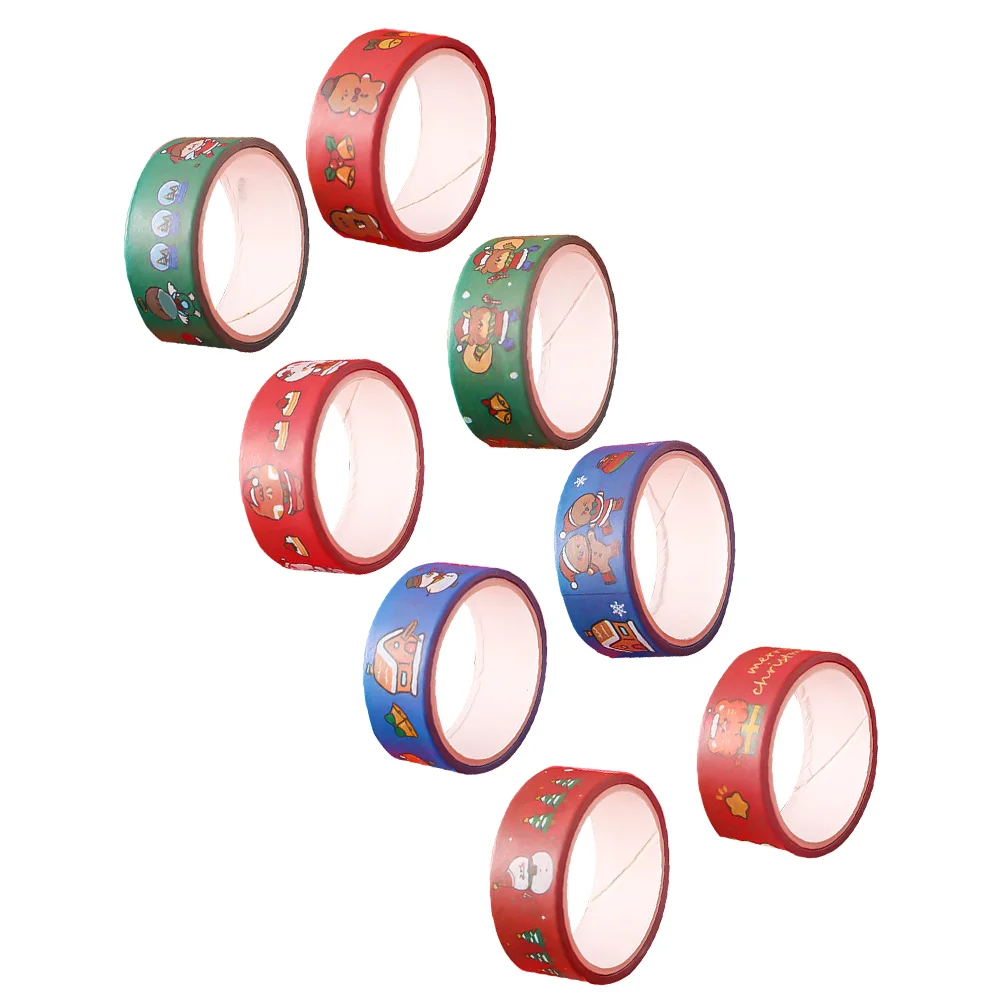 

8Pcs Xmas Theme Tapes Creative DIY Tape Washi Paper Tape Decorative Tapes