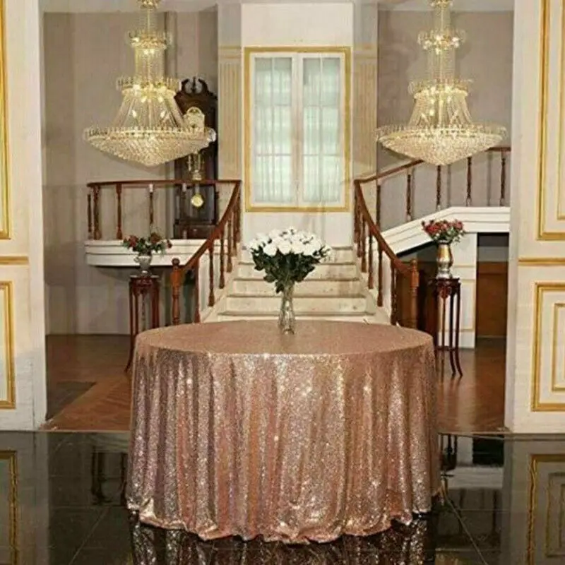Круглая блестка круглая скатерть блестящая Свадебная вечеринка посуда банкет