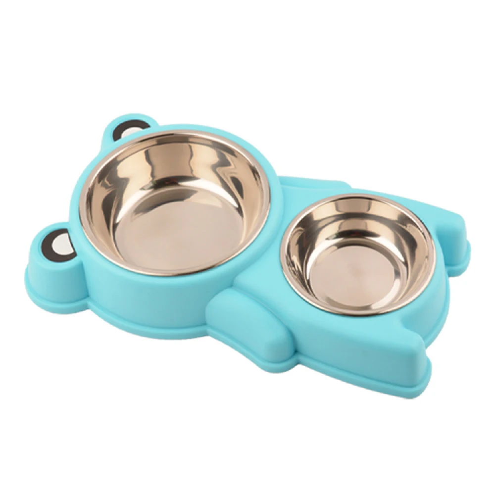 

Double Pet Bowls Dog Food Water Feeder Stainless Steel Pet Drinking Dish Feeder Cat Puppy Feeding Supplies Small Dog