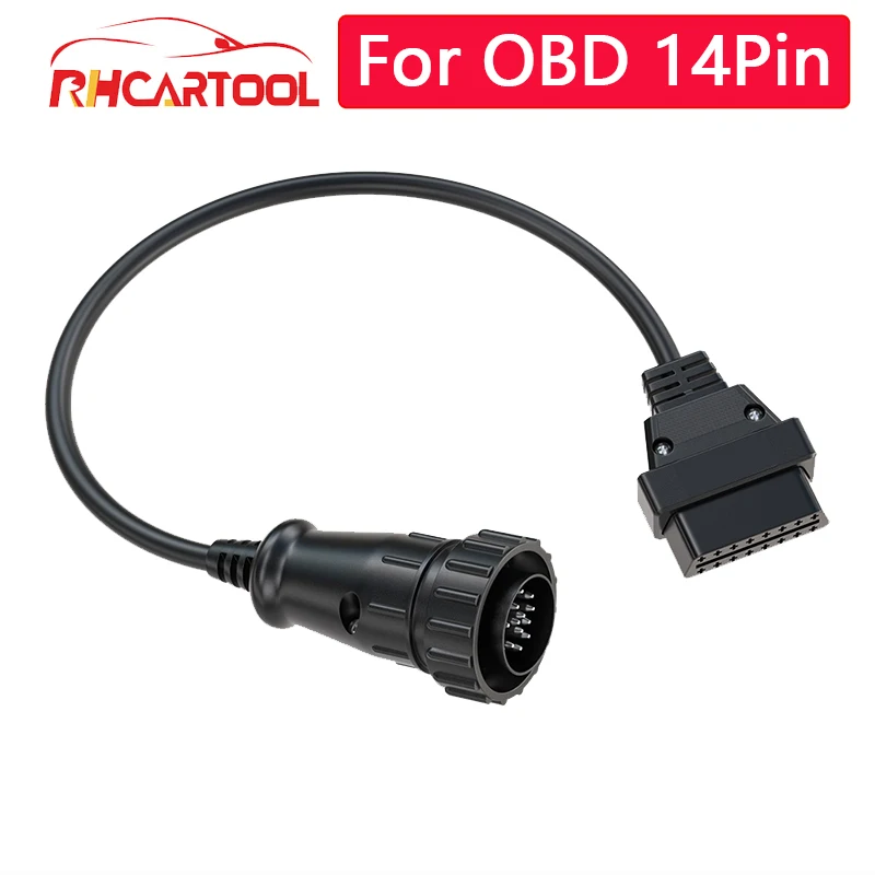 

OBD2 Diagnostic Cables Scanner Connector For OBD14pin Male to OBD2 16PIN Female Adaptor Cable