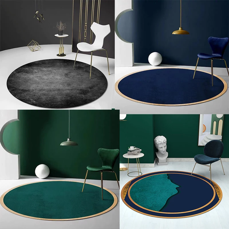 

Minimalist Light Luxury Washable Non Slip Circular Kitchen Floor Bathroom Entrance Doormat Bedroom Living Room Bedside