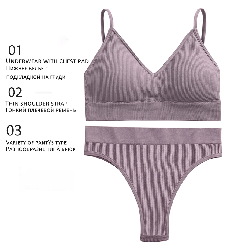 

FINETOO Women Seamless Bra Set Bra Top + Pantys Brassiere Fitness Underwear Lingerie Women's Swimwear Push Up Sexy Tank Top Girl