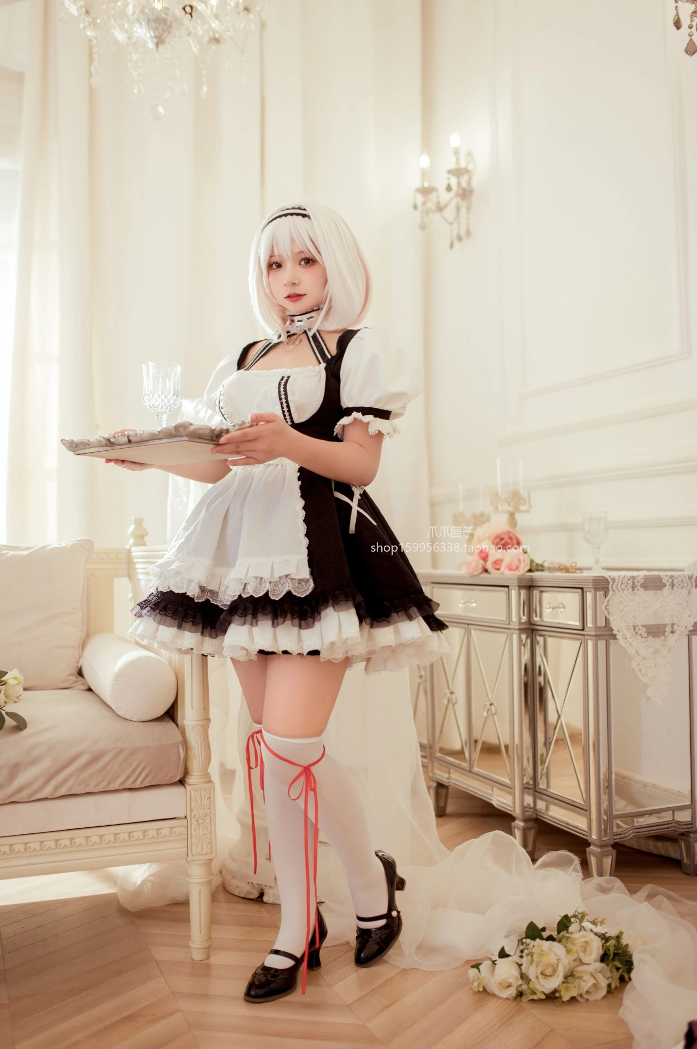 

[Customized] Anime Azur Lane HMS Sirius Uniform Maid Lolita Dress Party Outfit Cosplay Costume Women Halloween FreeShipping 2021