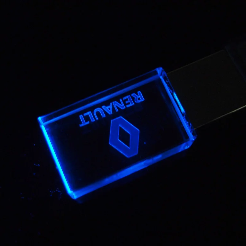 Блестящий кристалл USB флеш-накопитель 4 Гб 128 ГБ 32 64 Renault автомобильный логотип с
