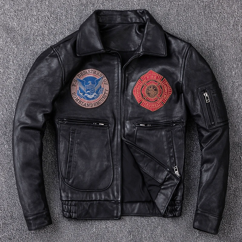 Мужская куртка из натуральной кожи Force Air Flight Suit мотоциклетная Байкерская