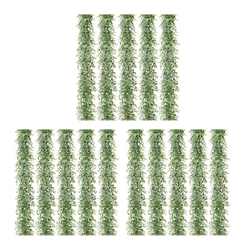 

15 Packs 30Ft Artificial Eucalyptus Garlands Fake Greenery Vines Faux Hanging Plants for Wedding Table Backdrop Arch