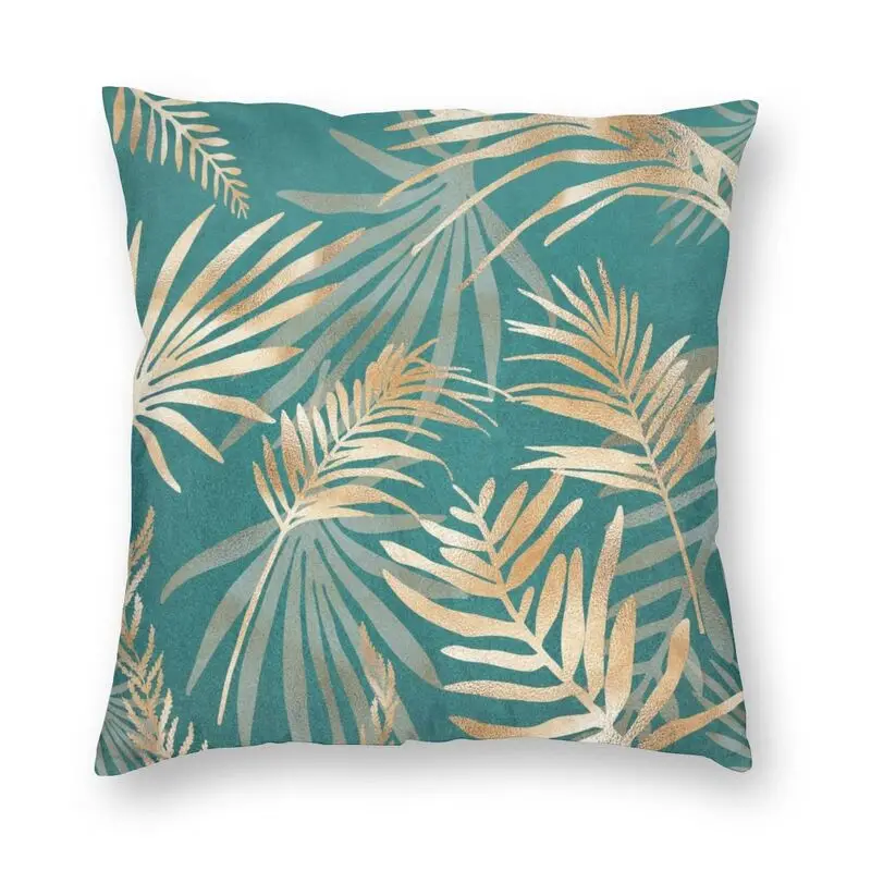 

Glam Tropical Plants Leaves Cushion Cover Sofa Home Decor Botanical Pattern Square Pillow Cover 45x45cm