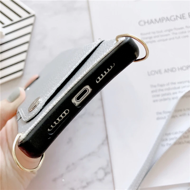Чехол GTWIN для iPhone 11 Pro XS MAX XR X 7 8 Plus кошелек с отделением кредитных карт и цепочкой