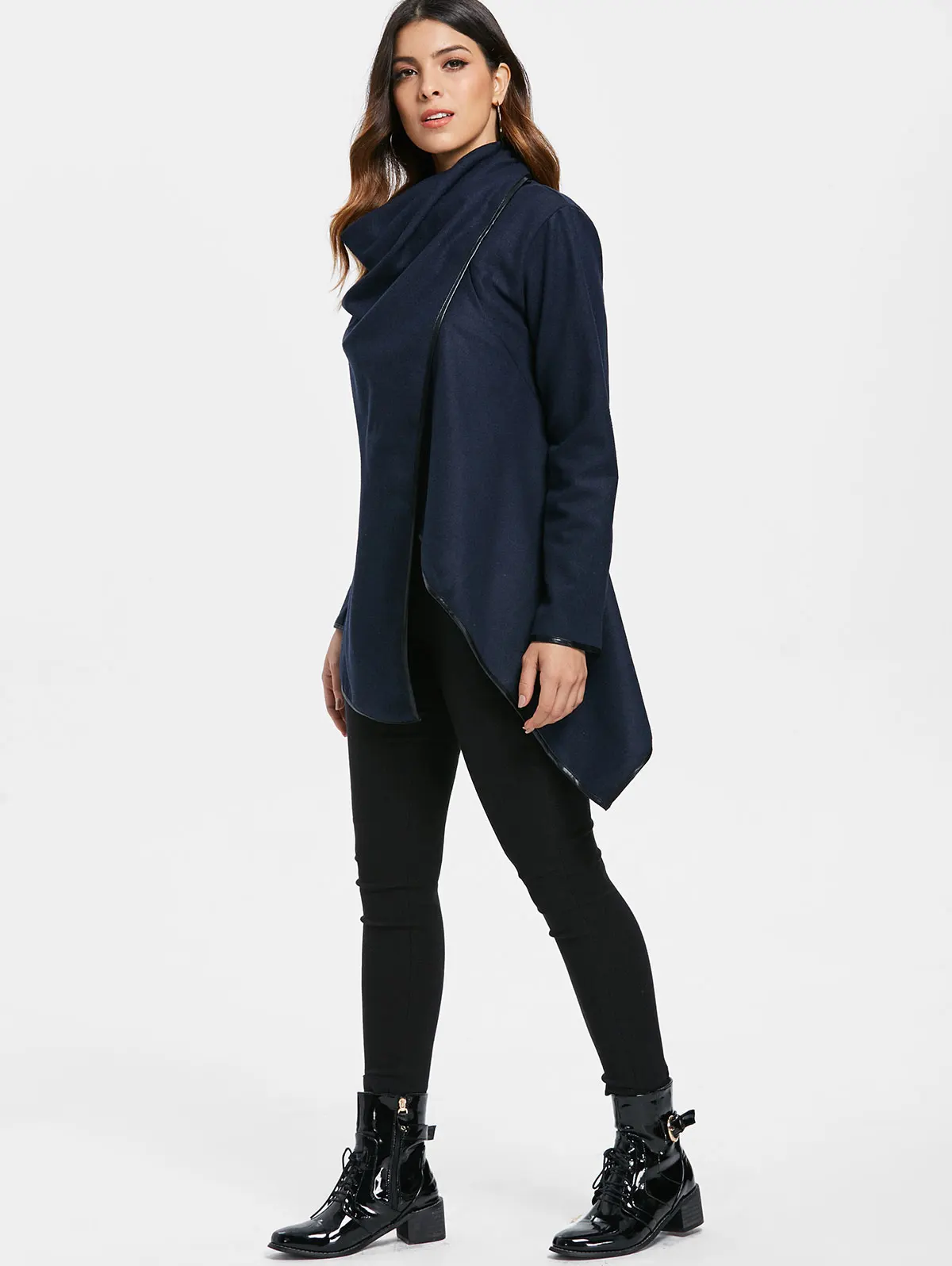 ROSEGAL Women Short Woolen Coat 2019 Jacket Female Long Sleeves Jackets Elegant Trench Asymmetric Slim Blends Wool Camel | Женская