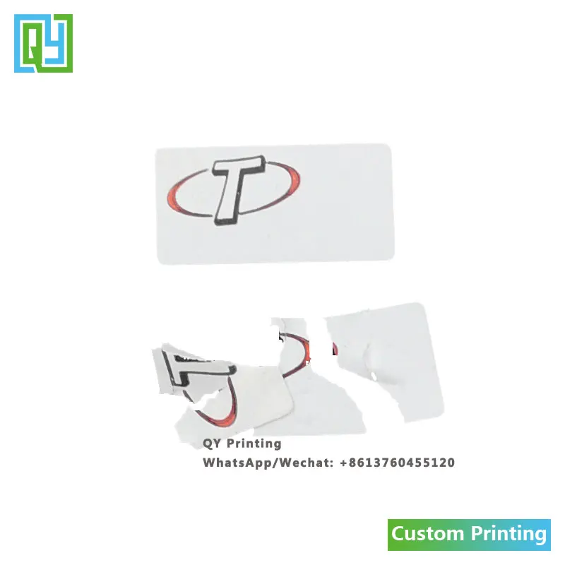 1000 Pcs 6x12 Mm Free Shipping Custom Printed Eggshell Sticker Rectangle Shape Warranty Seal Void Label