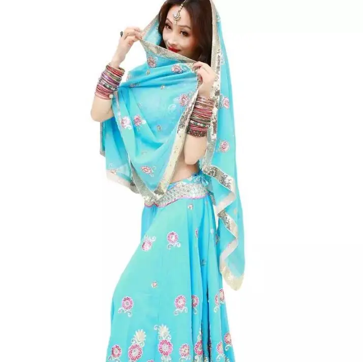 Оптовая Продажа Индийский женский сари танец живота Leng Ha платок красивый большой