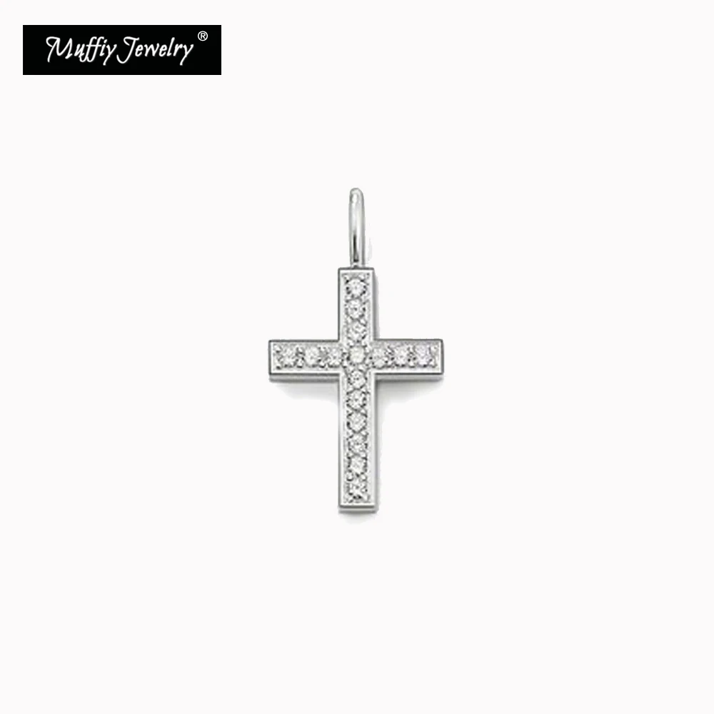 

Женский кулон-крест из серебра 925 пробы, с белыми камнями