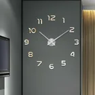 Модные 3D настенные часы сделай сам, акриловые зеркальные часы, европейская наклейка, большое украшение на стену