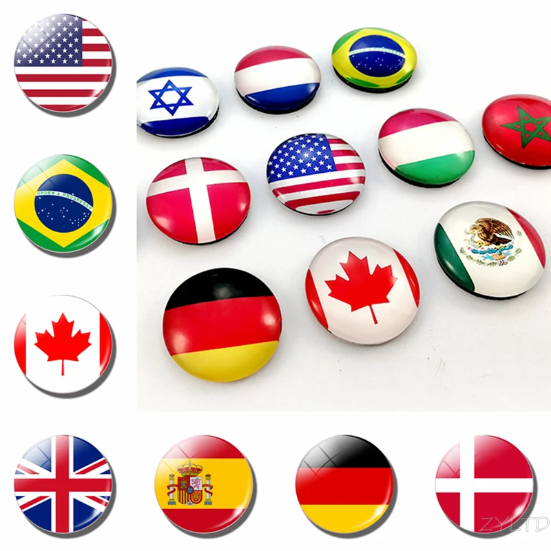 

World Flags Fridge Magnet National Flag Refrigerator Magnets America USA US Canada England Spain Brazil Russia Finland Countries