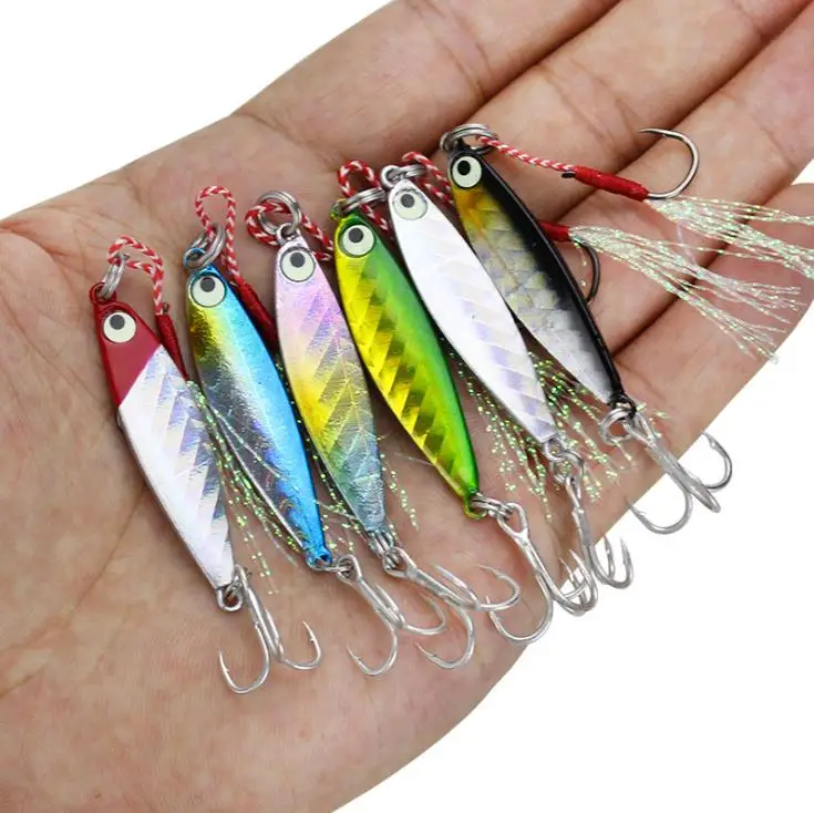 6 цветов рыболовные снасти приманка железная пластина свинцовая рыба 4 5 см/7 г для