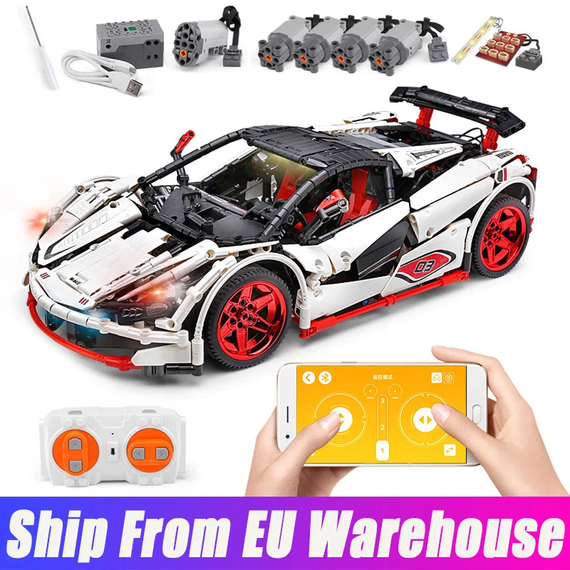 Высокотехнологичный электрический автомобиль Mould King 13067 McLarens P1 гоночный 20087