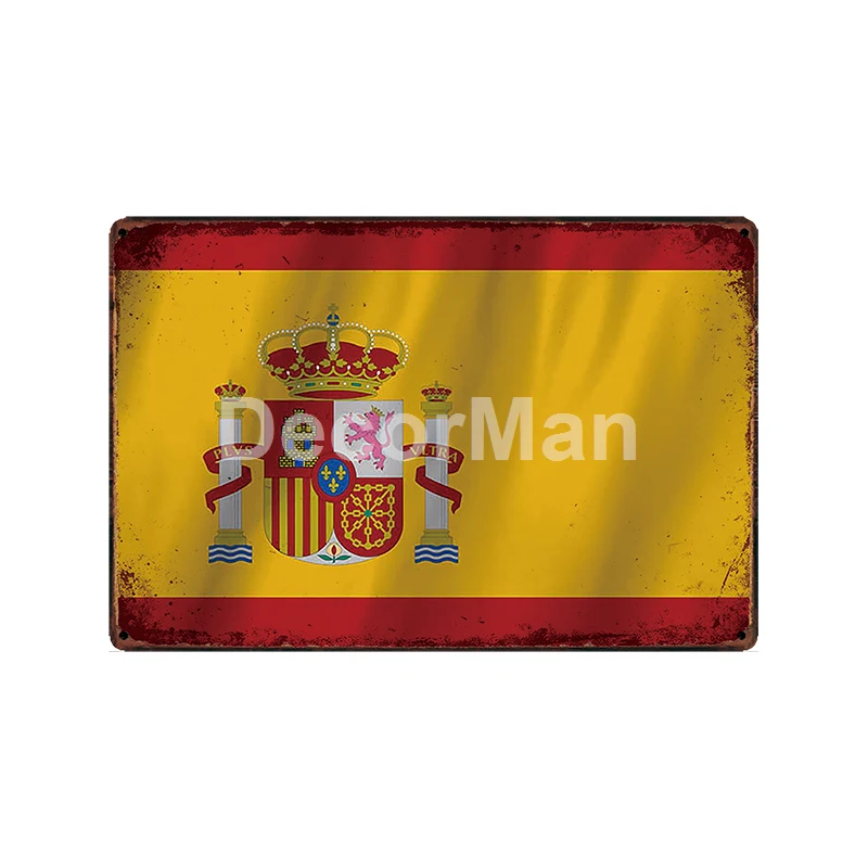 [DecorMan] Великобритания Япония Корея Италия Германия Сингапур флаг металлическая