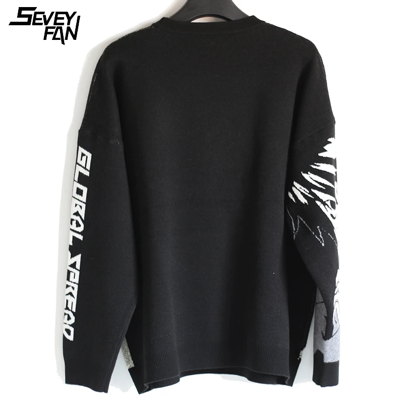 

Reflective Hip Hop Knit Sweaters Men Girl Pattern Fashion Streetwear Harajuku Oversized Pullover Knitted Sweater 2021 New Goth
