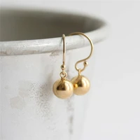 14k gold filled earrings 7mm gold ball jewelry minimalism oorbellen brincos vintage pendientes boho drop earrings for women